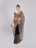 Black Net Saree
