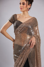 Black Net Saree