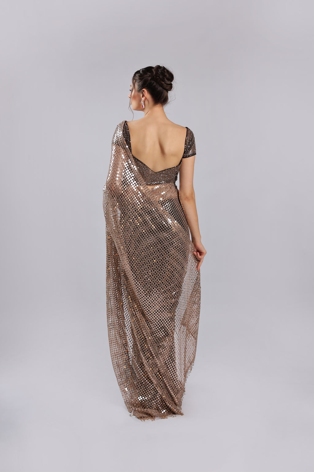 Black Net Saree