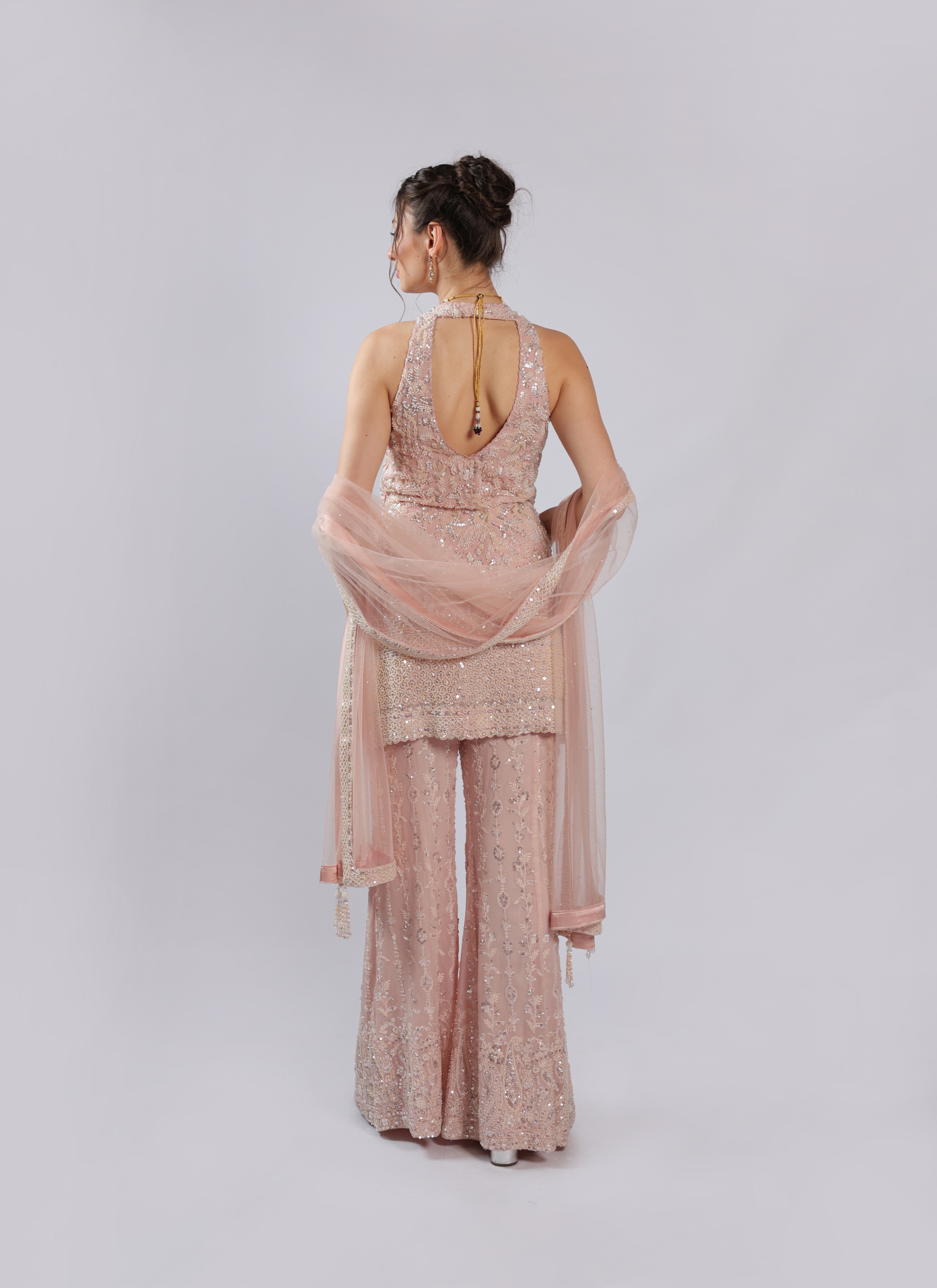 Pink Chiffon Rm Suit