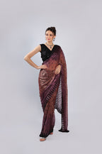 Wine Organza Saree