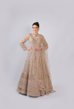 Golden Net Lehenga Choli