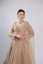 Golden Net Lehenga Choli