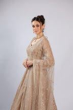 Golden Net Lehenga Choli