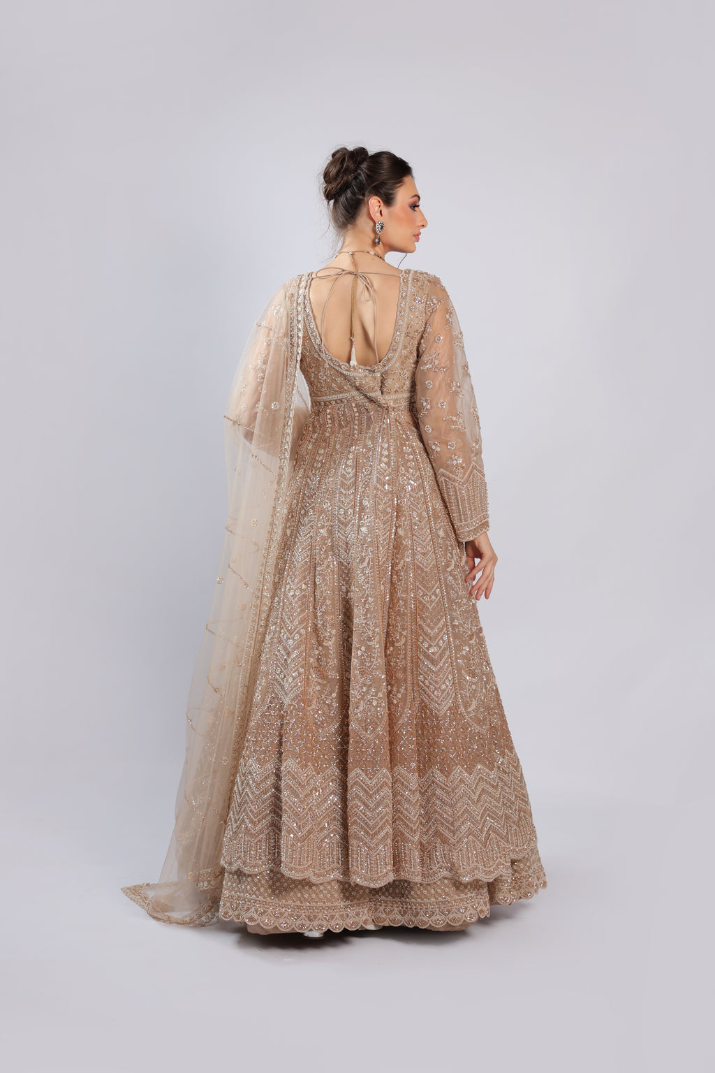 Golden Net Lehenga Choli