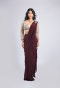 Mahroon Rm Saree in Lycra with Sequins &  Beat Work
