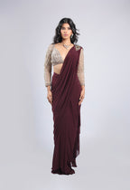 Mahroon Rm Saree in Lycra with Sequins &  Beat Work