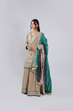 Golden Rm Suit in Georgette with All Over Sequins &  Beats Work