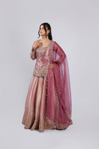 Pink Lehenga Choli in Tissue  Silk with Zari, Resham Thread & Sequins