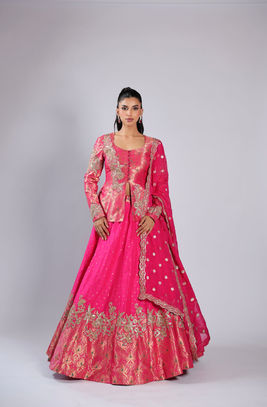 Rani Lehenga Choli in Tafta Silk with Zari , Sequins