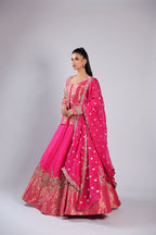 Rani Lehenga Choli in Tafta Silk with Zari , Sequins
