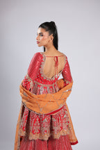 Red Rm Plazzzo Suits in Silk with Sequins & Cutdana