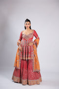 Red Rm Plazzzo Suits in Silk with Sequins & Cutdana