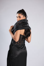 Black Gown in Lycra with Sequins Cutdana & Bead Work