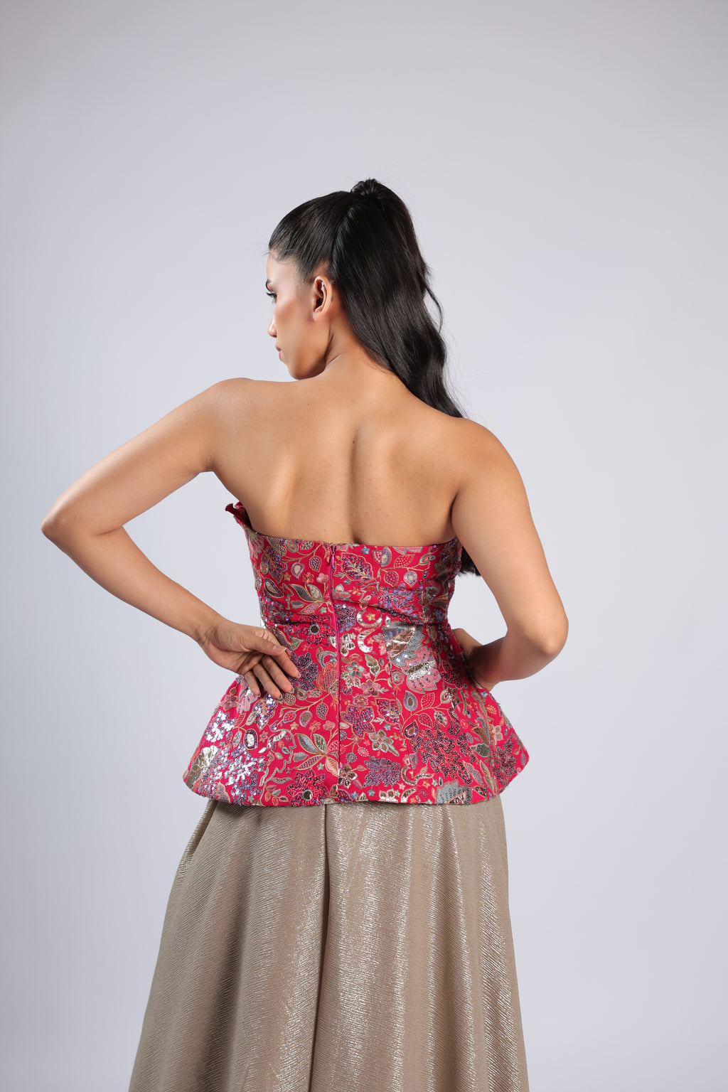 Rani Rm Plazo in Imported Fabric with Thread Embroidery & Sequins Work