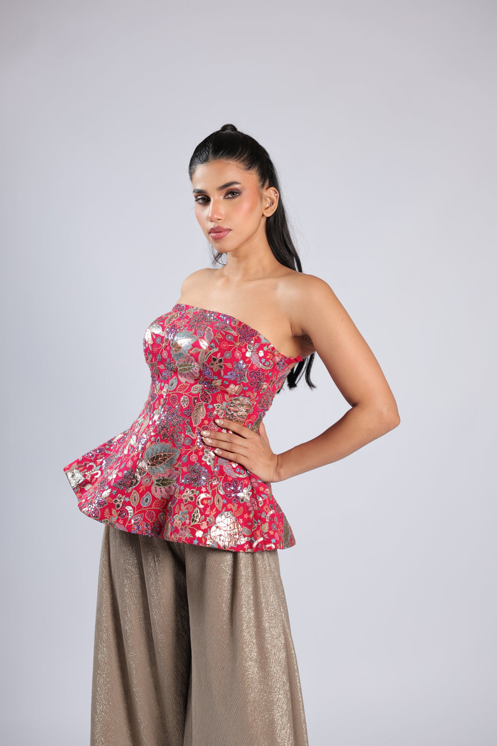 Rani Rm Plazo in Imported Fabric with Thread Embroidery & Sequins Work