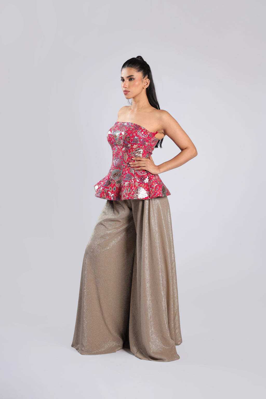 Rani Rm Plazo in Imported Fabric with Thread Embroidery & Sequins Work