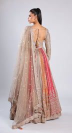 Multi Indo-Westwern in Chinon with Zari, Sequins & Stone Work