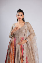 Multi Indo-Westwern in Chinon with Zari, Sequins & Stone Work
