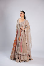 Multi Indo-Westwern in Chinon with Zari, Sequins & Stone Work