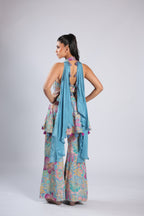 Multi Rm Plazzo Kurti in Crepe with Sequins & Zari Work