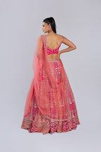 Rani Lehenga Choli in Georgette with Sequins ,Cutdana & Stone Work
