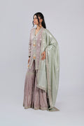 Gd Pink Rm Suit in Georgette with All Over Sequins & Fine Beats