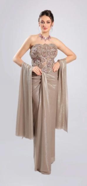 Golden Shimmer Lycra Lehenga Choli