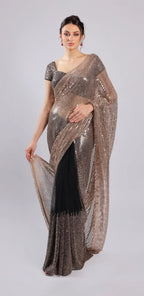 Black Net Saree