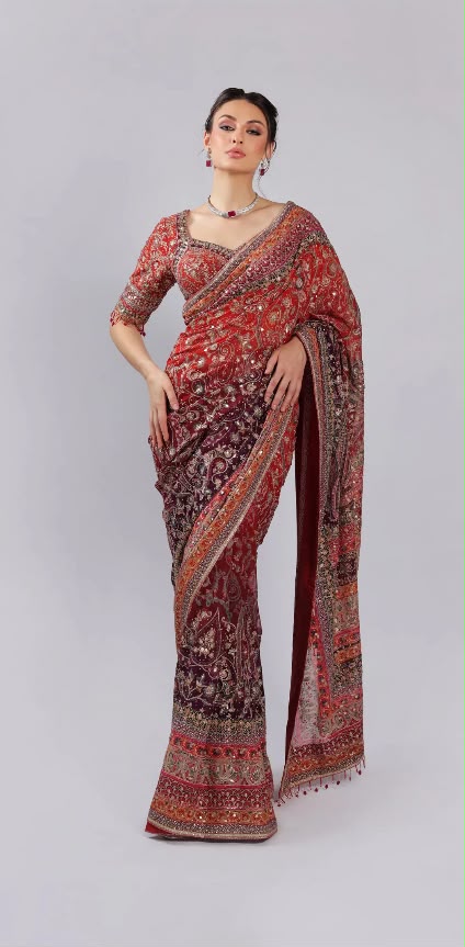 Red Georgette Saree