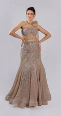 Golden Net Lehenga Choli